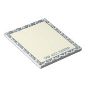 Bloc-note Motif coquillage bleu marine et crème (Incliné)