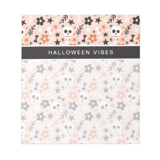 Bloc-note Motif crâne de fleurs