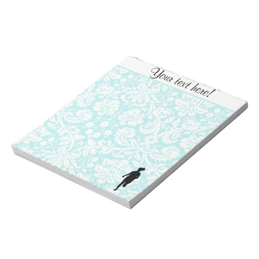 Bloc-note Motif Damas ; Fille en cours (Tourné)