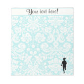 Bloc-note Motif Damas ; Fille en cours (Devant)