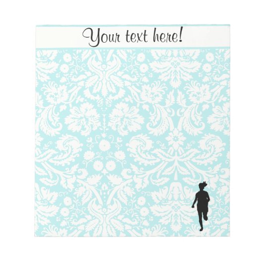 Bloc-note Motif Damas ; Fille en course (Devant)