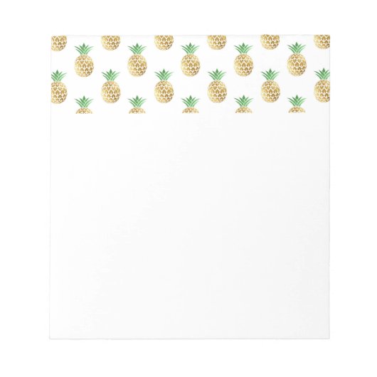 Bloc-note Motif d'ananas Tropical Hawaiian Gold Foil (Devant)