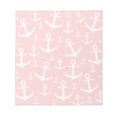 Bloc-note Motif d'ancre blanc et rose marine (Devant)
