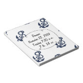 Bloc-note Motif d'ancre de marine nautique (Incliné)