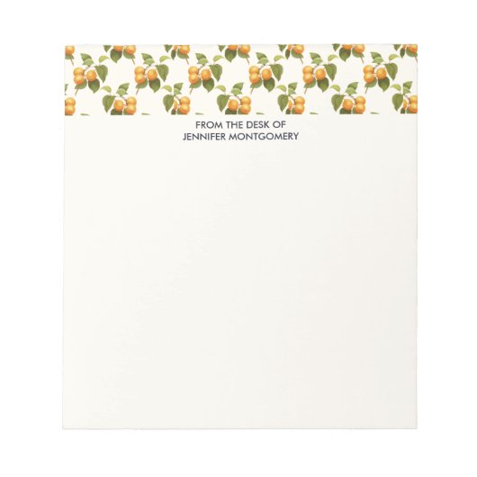 Bloc-note Motif d'aquarelle vintage Orange Apricots (Devant)