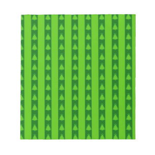 Bloc-note Motif d'arbre de Noël à rayures vertes
