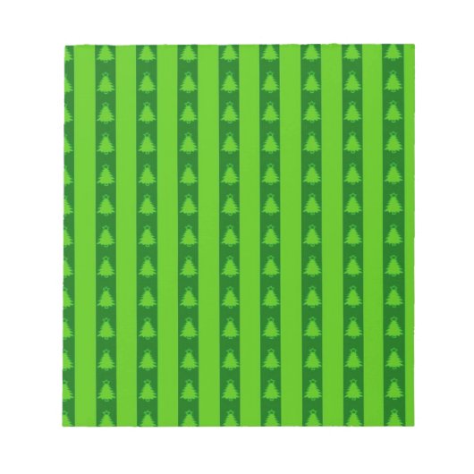 Bloc-note Motif d'arbre de Noël à rayures vertes (Devant)