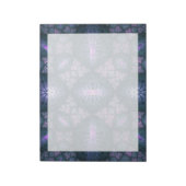 Bloc-note motif d'art fractal 3D Turquoise violet rose (Tourné)