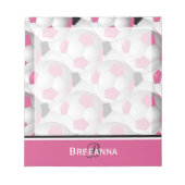 Bloc-note Motif de balle de soccer rose Monogram (Devant)
