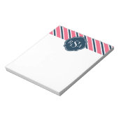 Bloc-note Motif de bande blanche rose monogramme (Tourné)