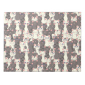 Bloc-note Motif de chats blancs et gris (Devant)