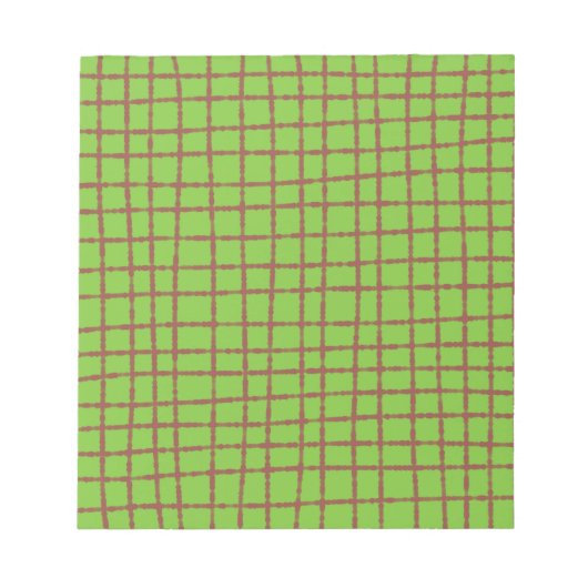 Bloc-note Motif de chèque vert et Brown élégant (Devant)