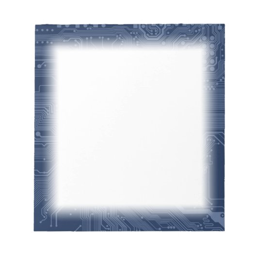 Bloc-note Motif de circuit Geek bleu (Devant)