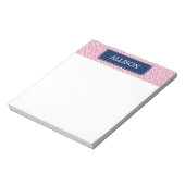 Bloc-note Motif de clé grecque rose et bleu foncé (Tourné)