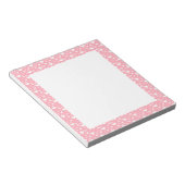 Bloc-note Motif de cœur blanc sur fond rose - Saint-Valentin (Incliné)