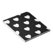Bloc-note Motif de coeur noir et blanc (Incliné)