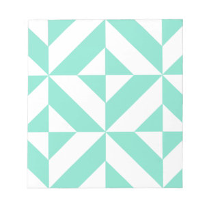 Bloc-note Motif de cube géométrique vert Seafoam
