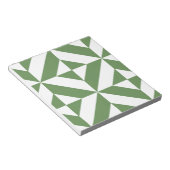 Bloc-note Motif de cube vert laiton foncé (Incliné)