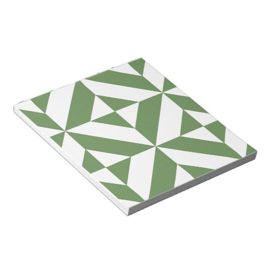 Bloc-note Motif de cube vert laiton foncé (Incliné)