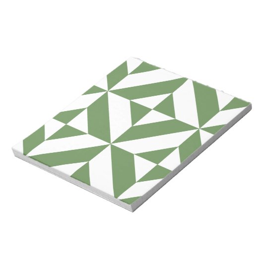 Bloc-note Motif de cube vert laiton foncé (Tourné)