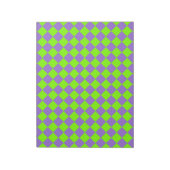 Bloc-note Motif de diamant Purple Green Checker (Tourné)