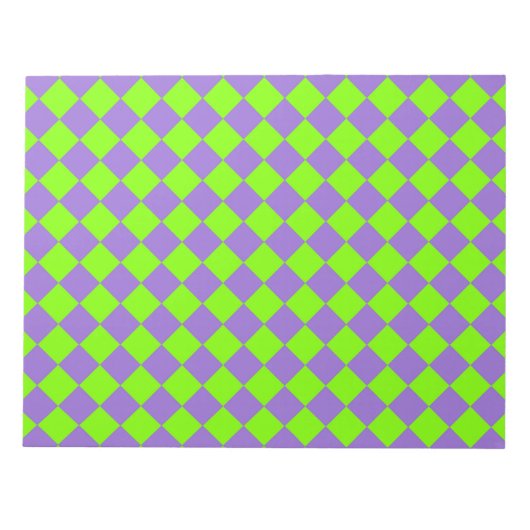 Bloc-note Motif de diamant Purple Green Checker (Devant)