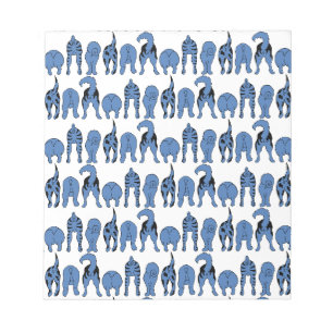 Bloc-note Motif de fesses de chien bleu