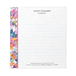 Bloc-note Motif de fleur coloré