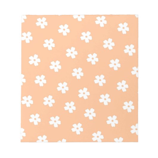Bloc-note Motif de fleur hippie blanche de la Pêche à la Pre (Devant)