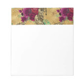 Bloc-note Motif de fleurs de rose rouge Cheetah Leopard (Devant)