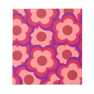 Bloc-note Motif de fleurs hippie rétro couleur gras