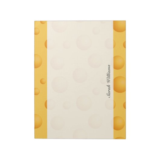 Bloc-note Motif de fromage jaune (Tourné)
