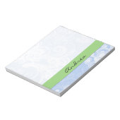 Bloc-note Motif De Frottes, Motif De Balayage, Bleu, Votre N (Tourné)