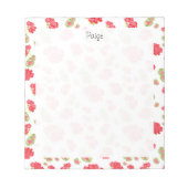 Bloc-note Motif de géraniums aquarelles (Devant)