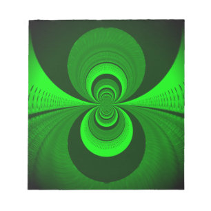 Bloc-note Motif de kaléidoscope groovy vert brillant abstrai