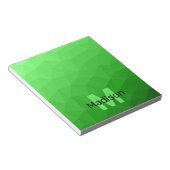 Bloc-note Motif de maillage géométrique vert clair Monogramm (Incliné)
