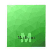 Bloc-note Motif de maillage géométrique vert clair Monogramm (Devant)