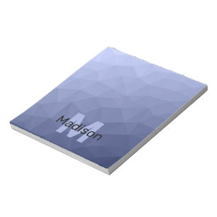 Bloc-note Motif de maille géométrique bleu gris Monogramme