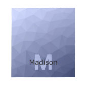Bloc-note Motif de maille géométrique bleu gris Monogramme (Devant)