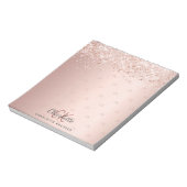 Bloc-note Motif de monogramme en confettis or rose (Tourné)