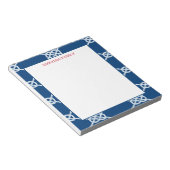 Bloc-note Motif de noeud nautique classique de la Marine (Incliné)