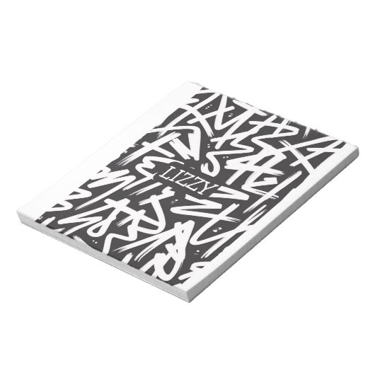 Bloc-note Motif de nom de graffiti personnalisé — Urbain sur (Tourné)
