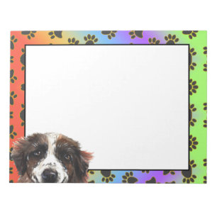 Bloc-note Motif de pattes de chien coloré St. Bernard