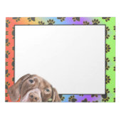 Bloc-note Motif de pattes pour chien de pointer à courte dis (Devant)