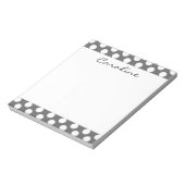 Bloc-note Motif de point de Polka blanc gris de monogramme (Tourné)