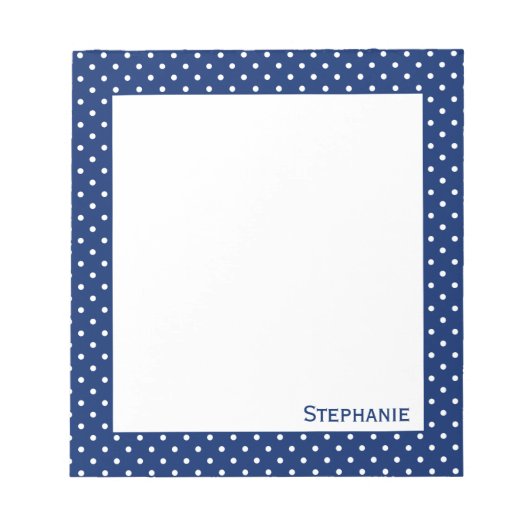 Bloc-note Motif de point Royal Blue Polka personnalisé (Devant)