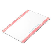 Bloc-note Motif de points et de bandes de corail (Incliné)