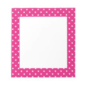 Bloc-note Motif de points Polka blanc et rose chaud (Devant)