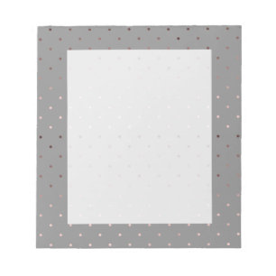 Bloc-note motif de pois gris d'or rose minuscule de faux