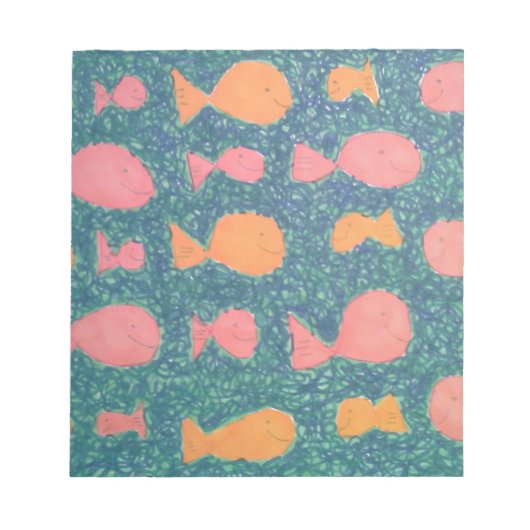 Bloc-note Motif de poissons tropicaux peints (Devant)